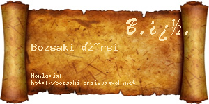 Bozsaki Örsi névjegykártya
